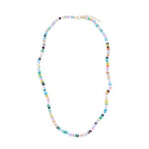 Andrea Fohrman Rainbow Opal Beaded Choker With Raspberry Silk Thread